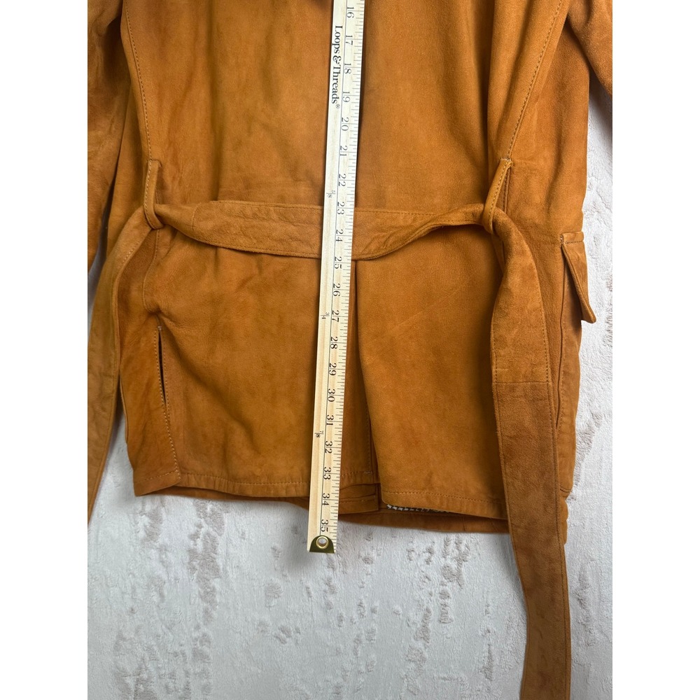 Phil Rosenblath Vintage 70s Safari Suede Jacket Mens M Brown Excellent Belted - Picture 9 of 14